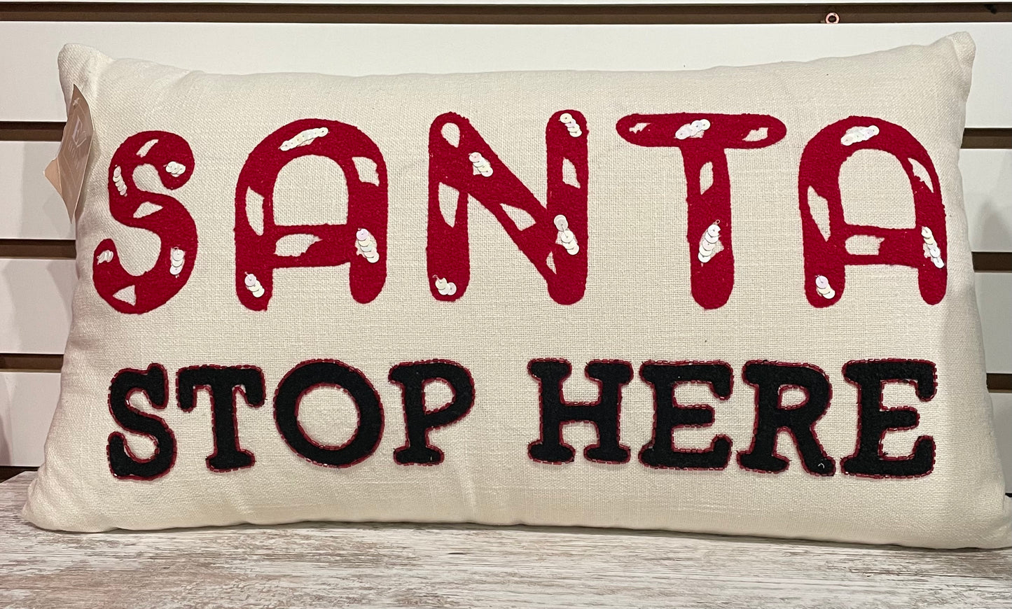 Christmas Pillow - Santa Stops Here