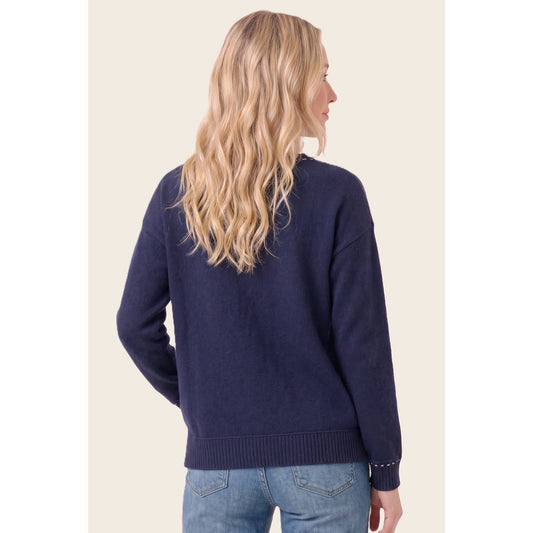 Navy Stitch Detail Sweater