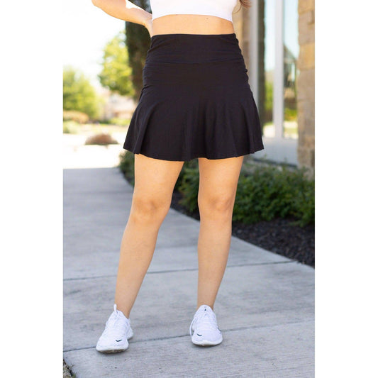 Black pickleball skort