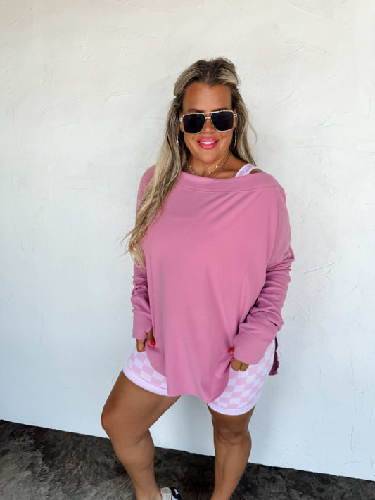 pink oversize sweatshirt