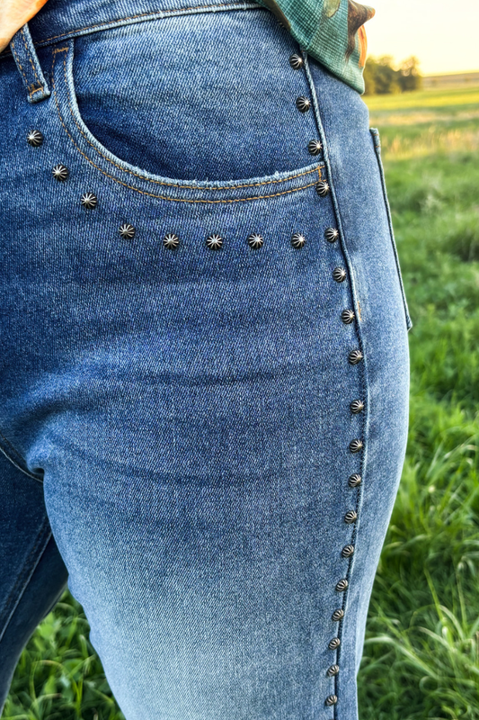 Studded Wide Leg Denim