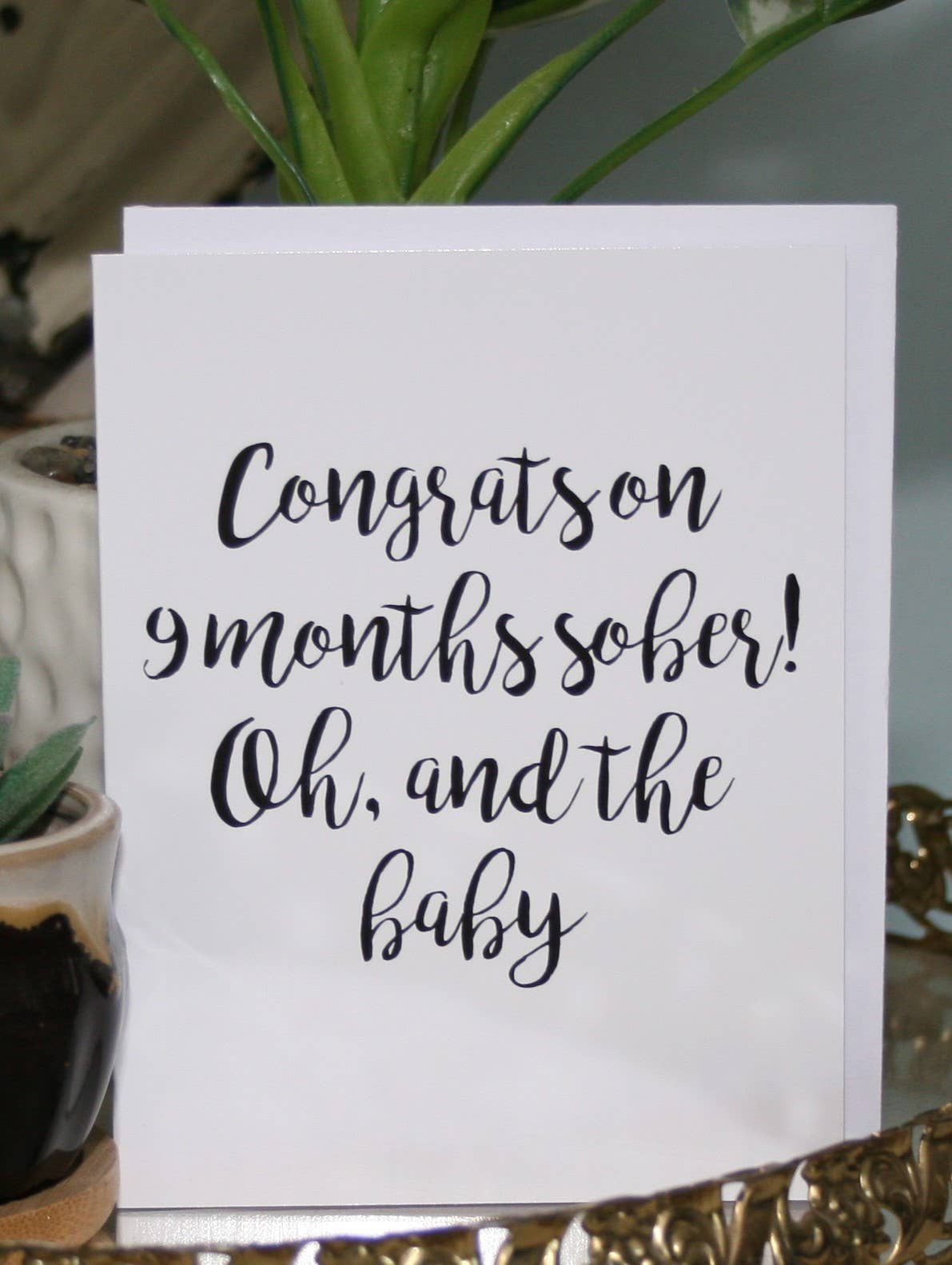 Crooked Halo - 9 Months Sober Greeting Card