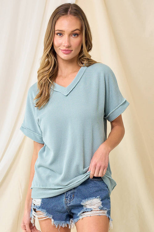 Light Blue SS Ribbed