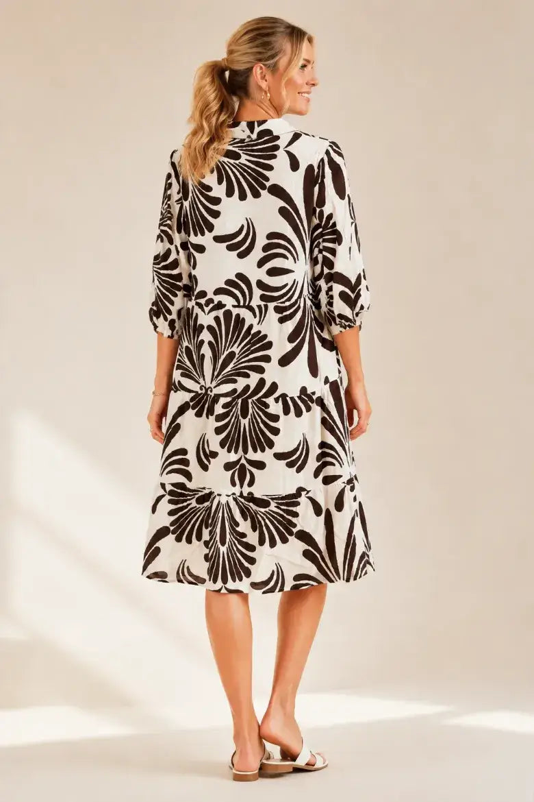 Pine Apparel - Linique Button Down Tiered Midi Dress - XL