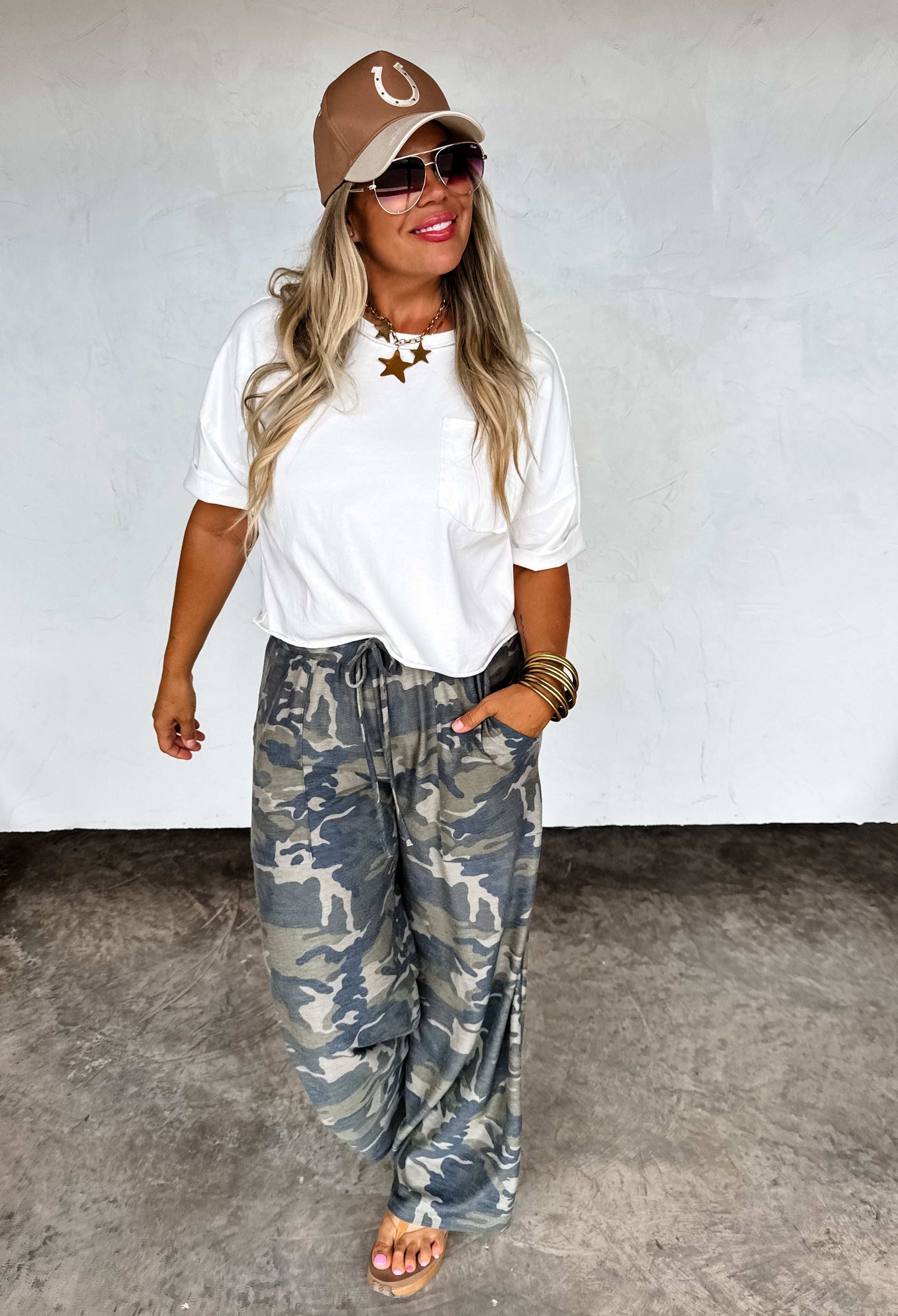Camo wide leg lounge pants