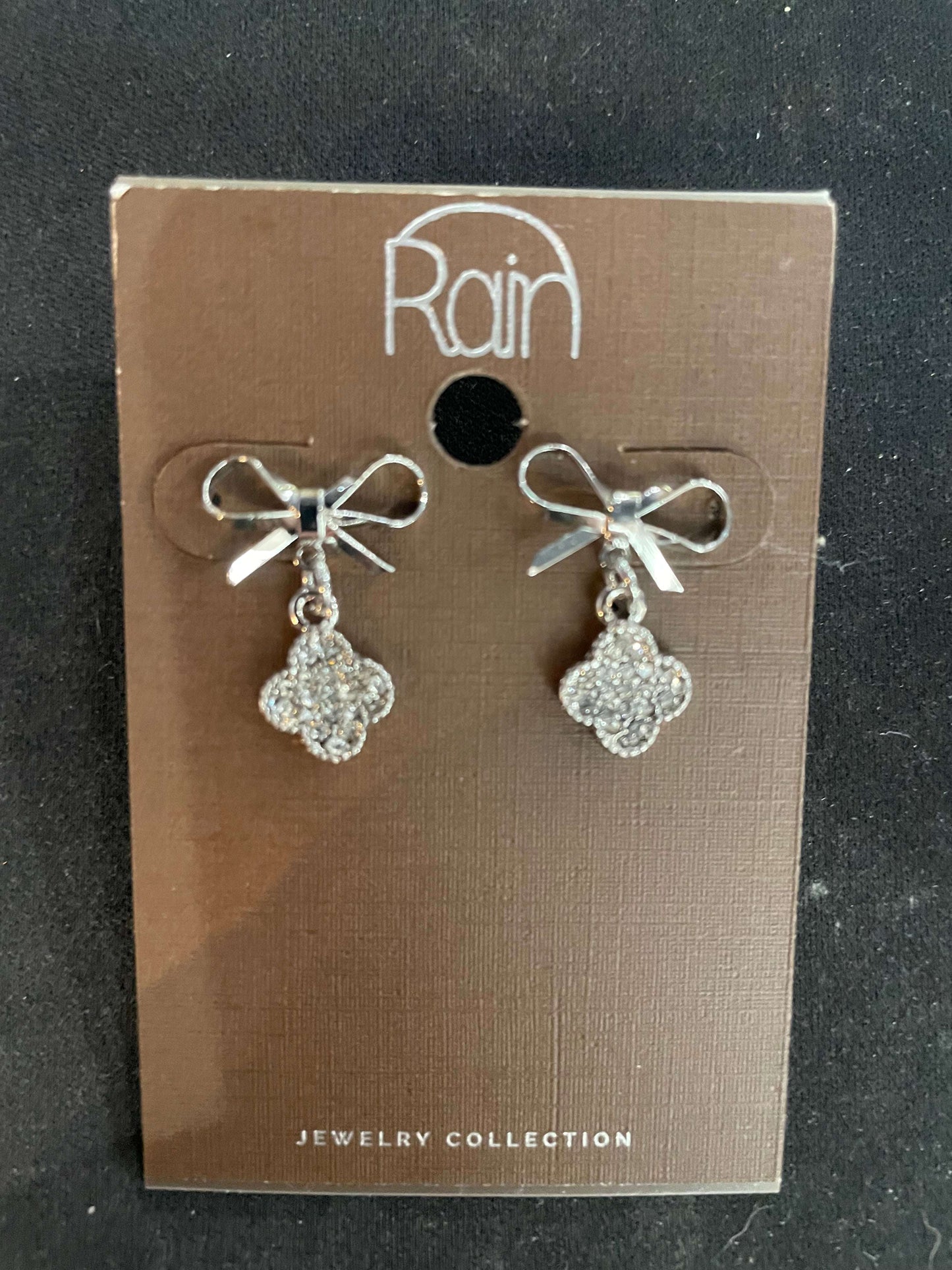 Bow Top Clover Drop Post Earrings - Style Junkie Boutique