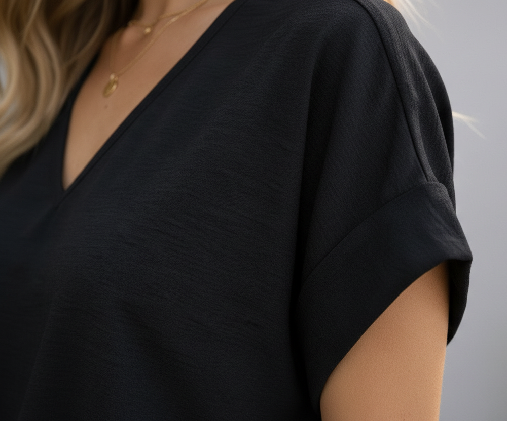 Matte Air Flow V-Neck Black