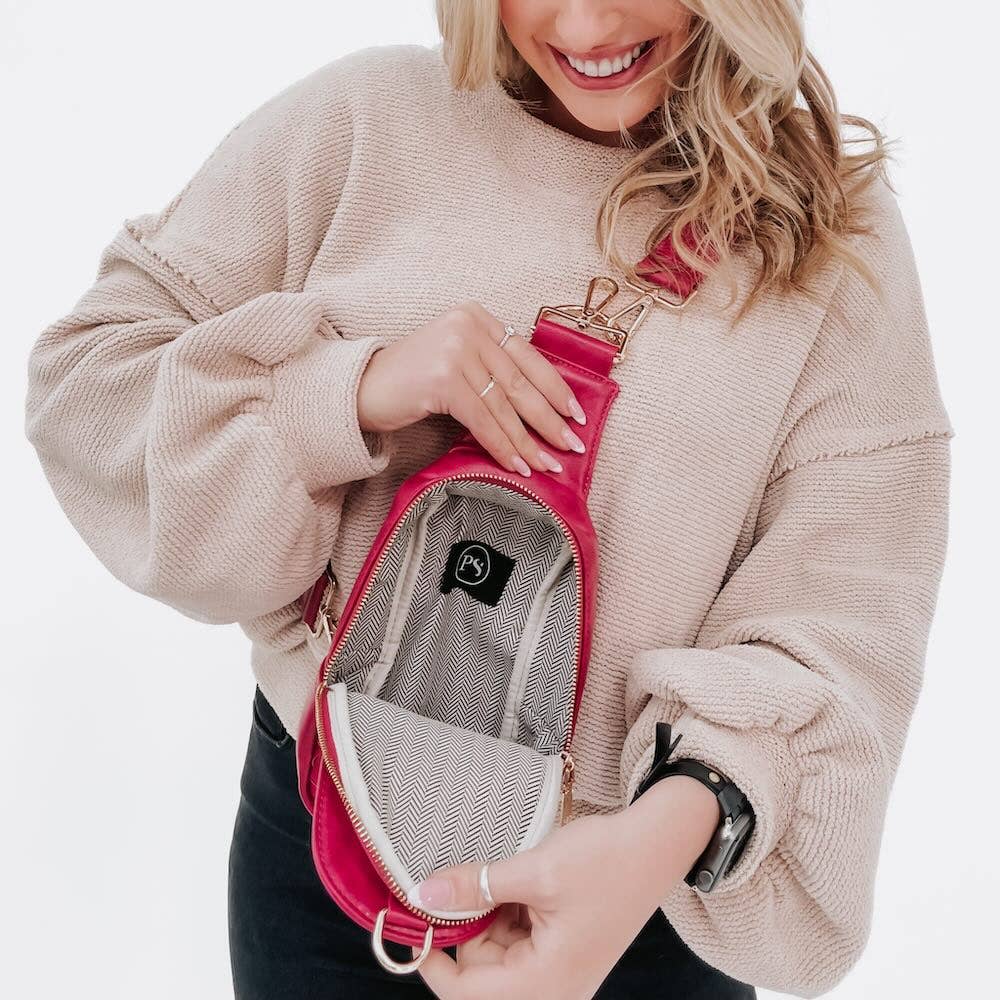 Pretty Simple - Waverly Woven Sling Bag (Free Strap Extender!) - Black