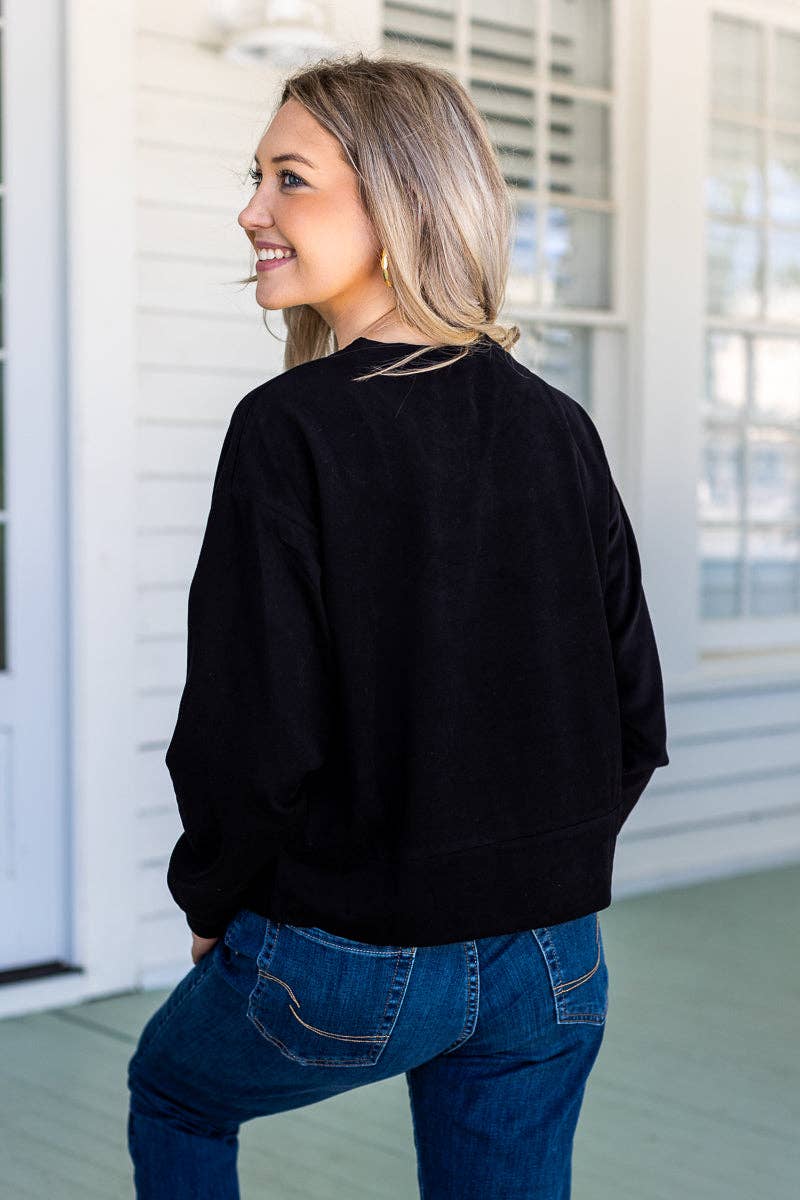 Black Crop Sweatshirt