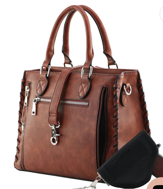 Conceal Carry Ann Satchel - Mahogany