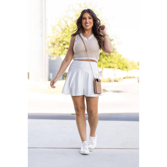 White tennis skort
