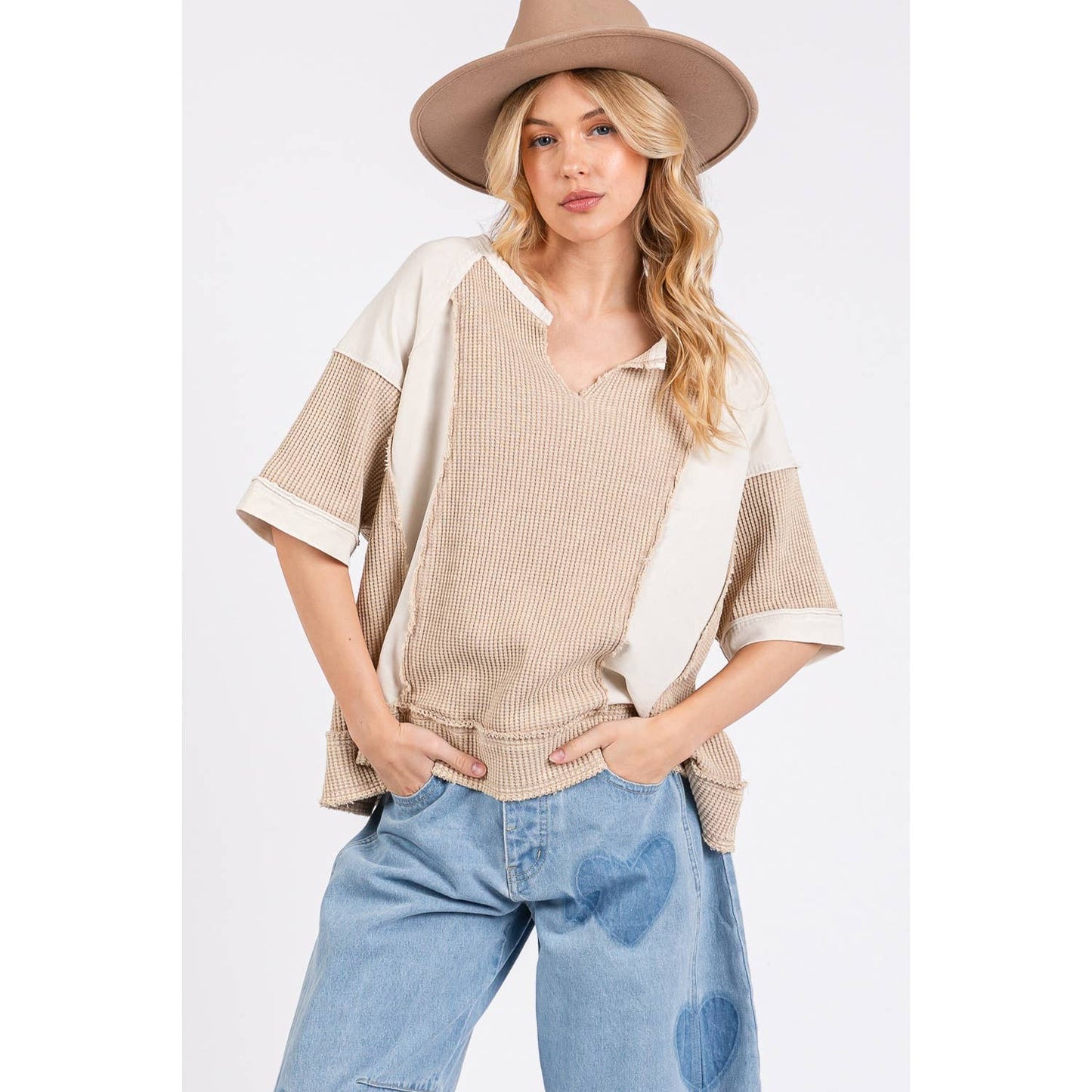 Waffle Patchwork Top