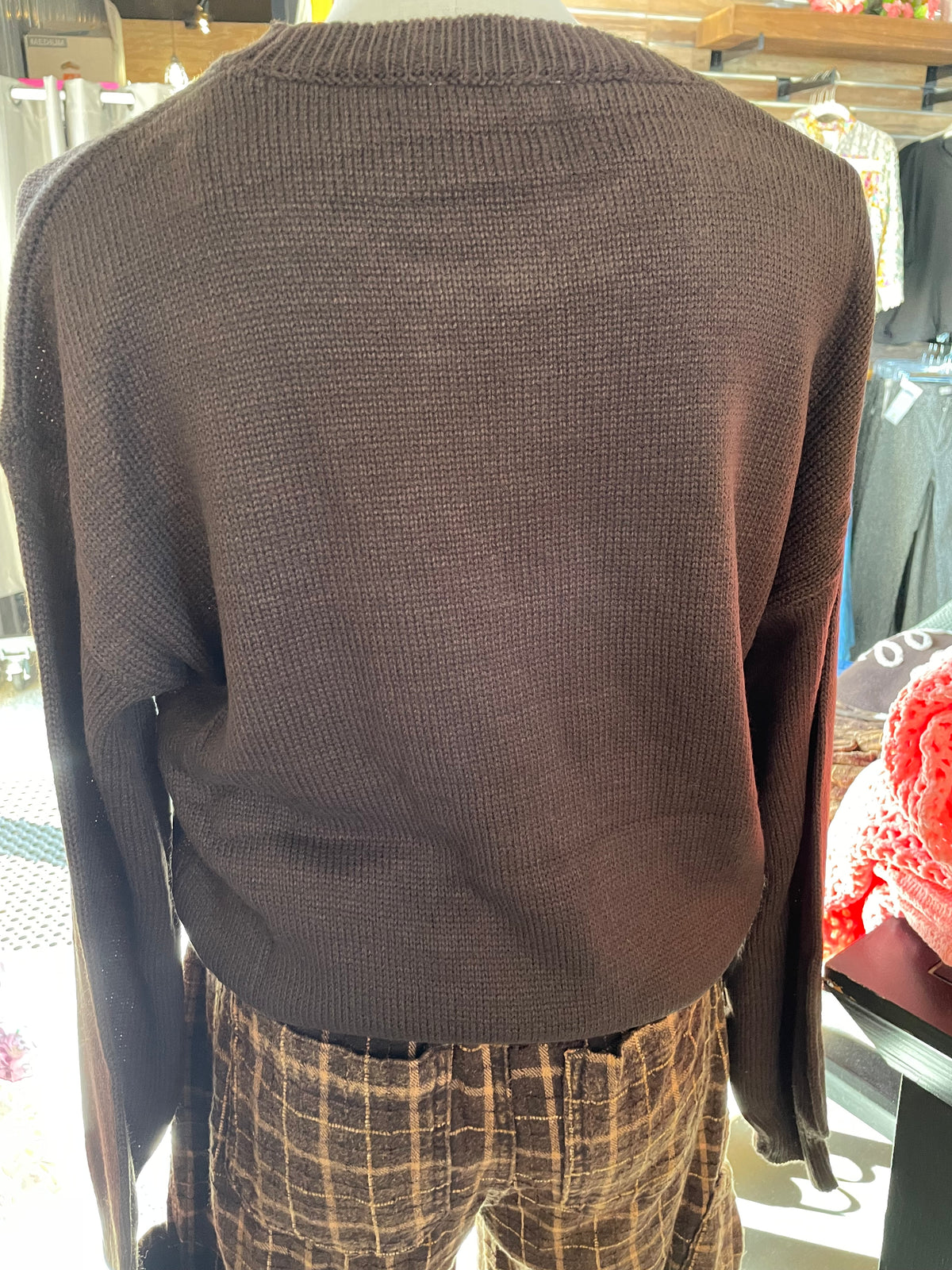 Hello Fall Brown Sweater