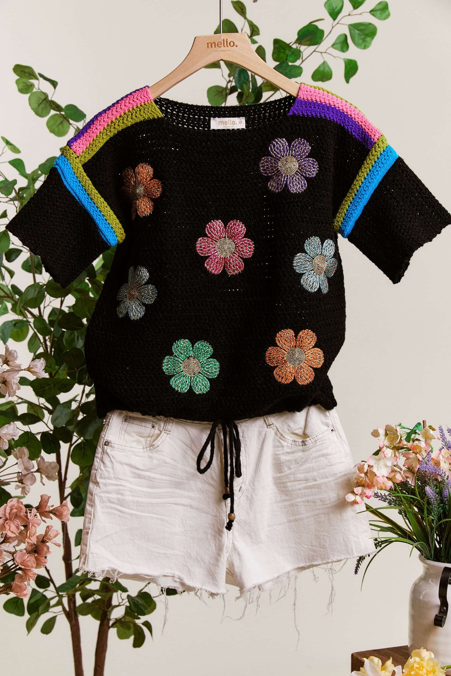 Black Daisy SS Sweater