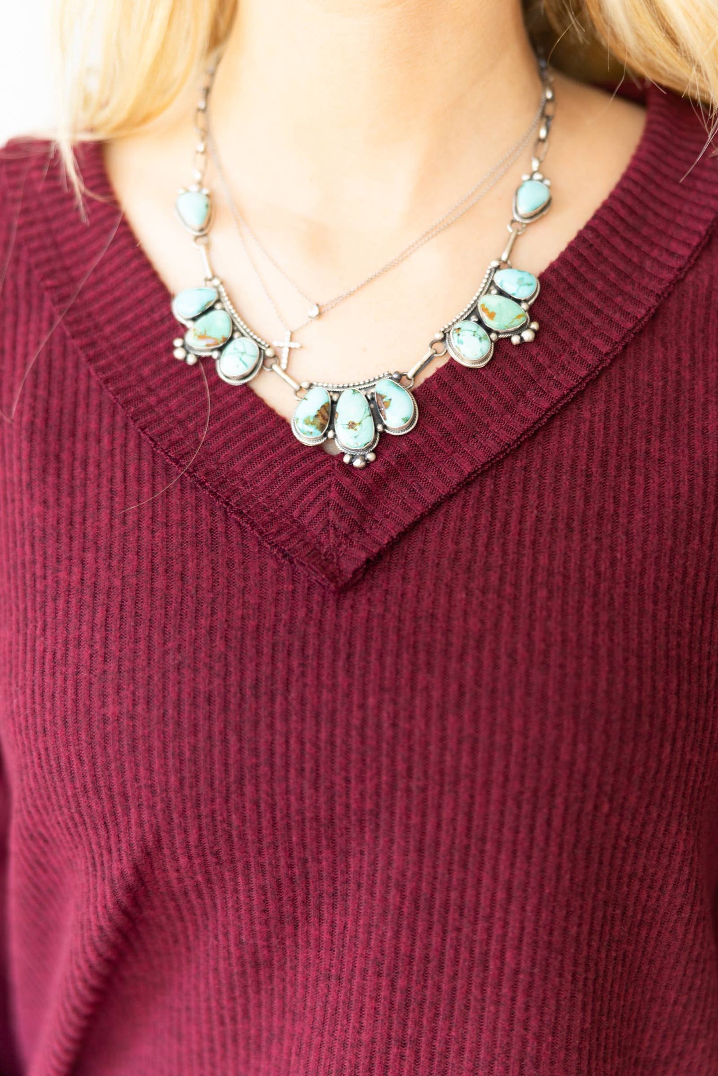 Wine V Neck Tunic