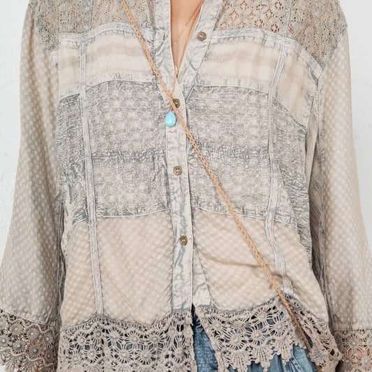 Latte Lace Patch Shacket