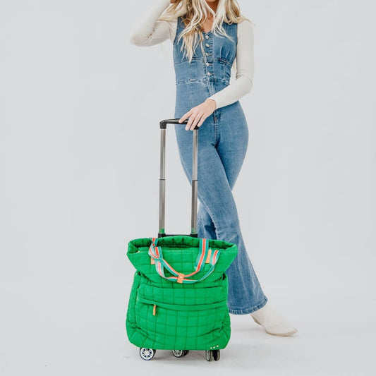 Quilted Roller Bag - Emerald