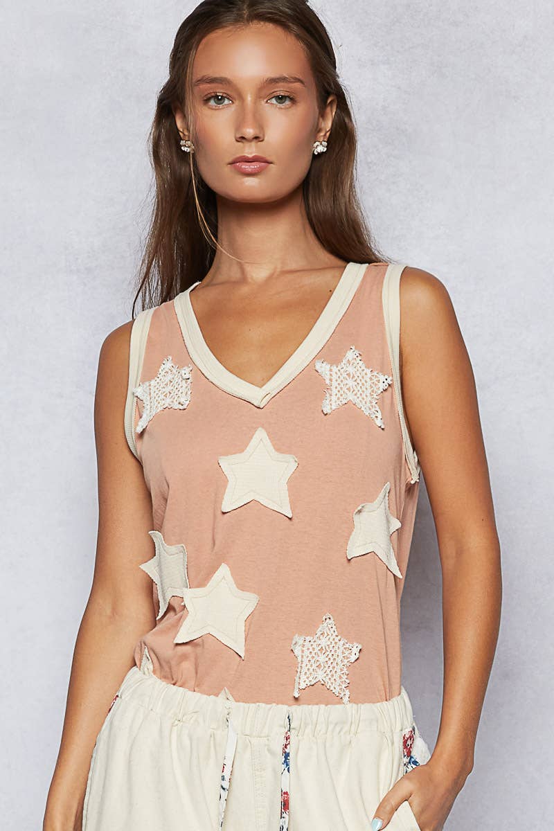 Star Patch Tank Peach