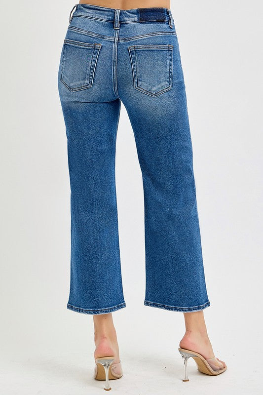 Risen Mid Rise Crop Wide Jeans - Style Junkie Boutique