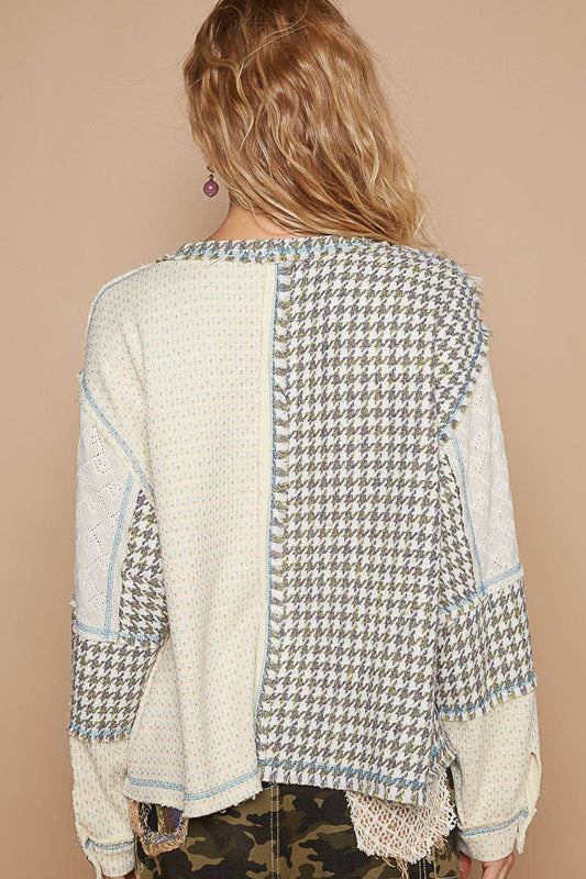 POL Cream Multi Tweed Sweater