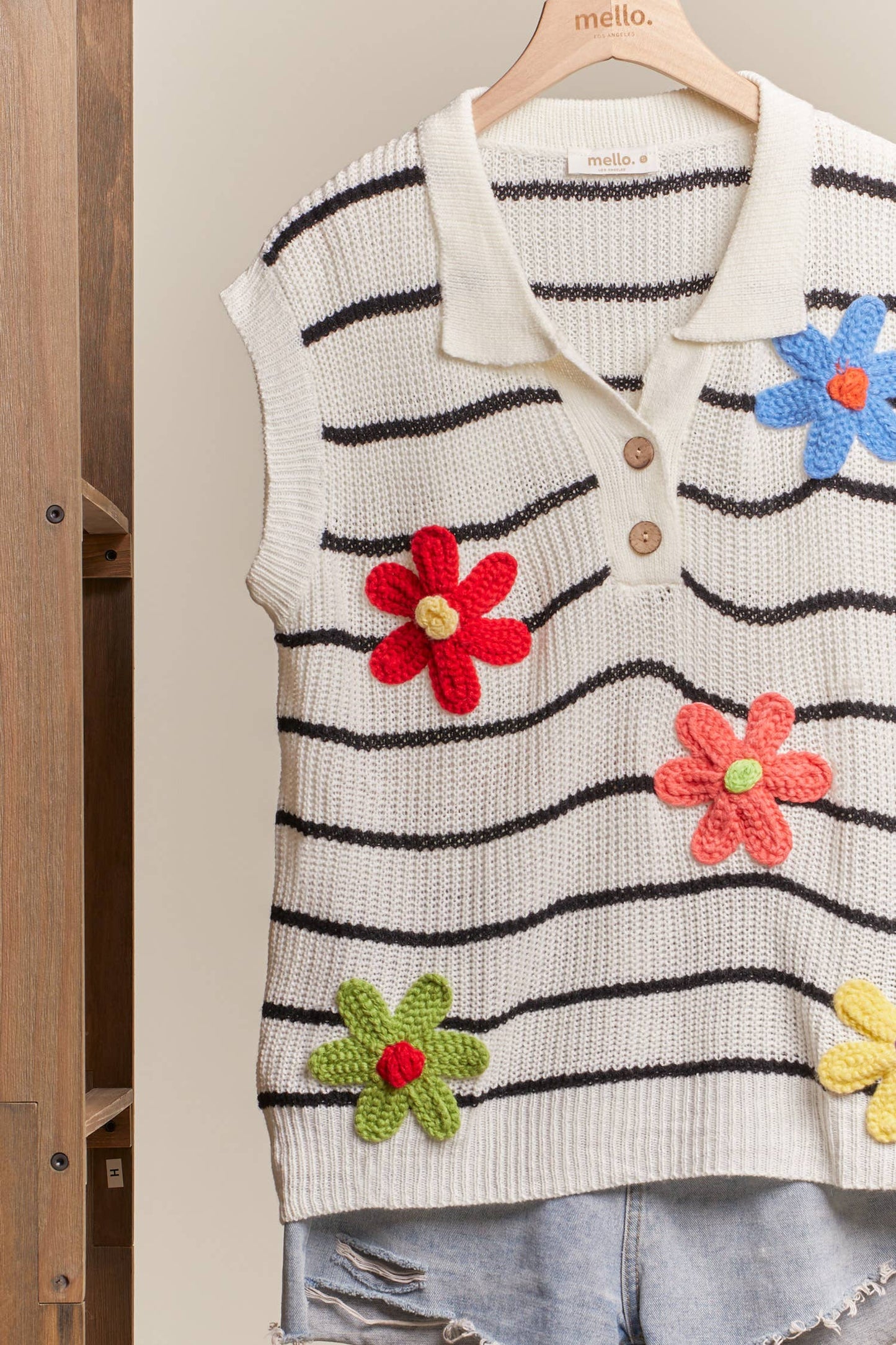 Stripe Daisy Vest