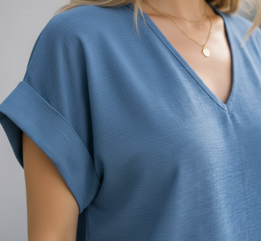 Matte Air Flow V-Neck Blue