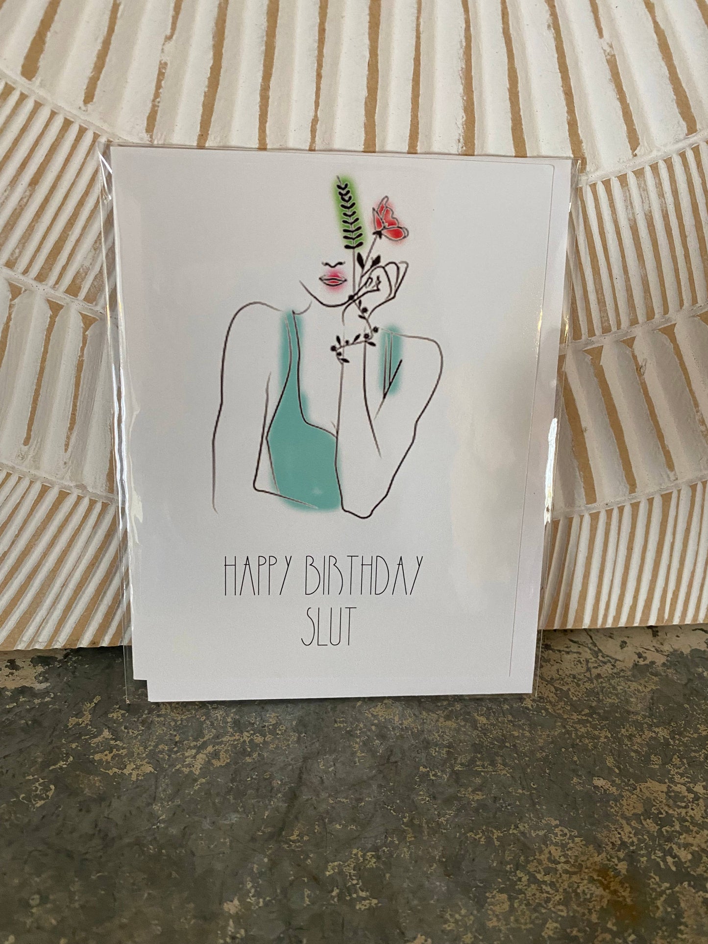 Crooked Halo - Happy Birthday Slut Greeting Card