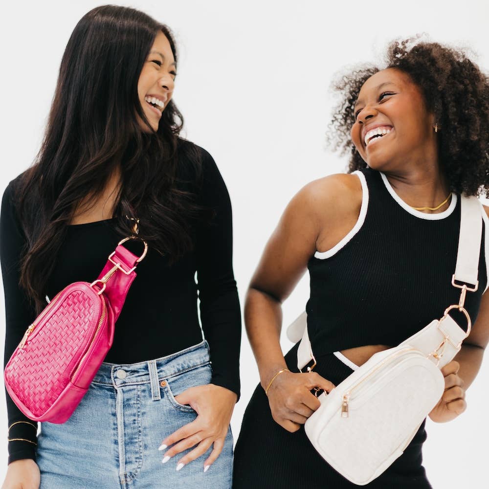 Pretty Simple - Waverly Woven Sling Bag (Free Strap Extender!) - Black