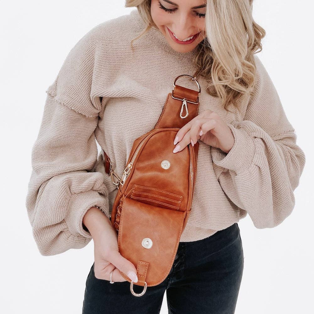 Pretty Simple - Waverly Woven Sling Bag (Free Strap Extender!) - Black