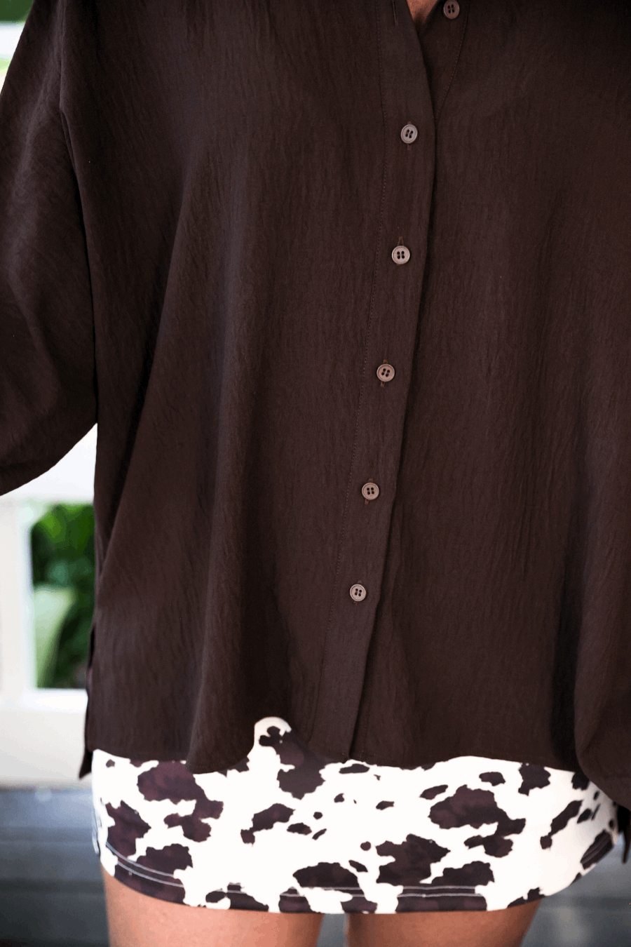 Brown button up blouse