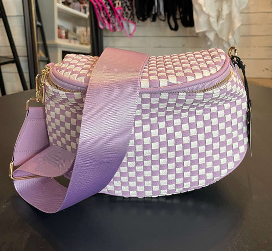 Lilac Checker Purse