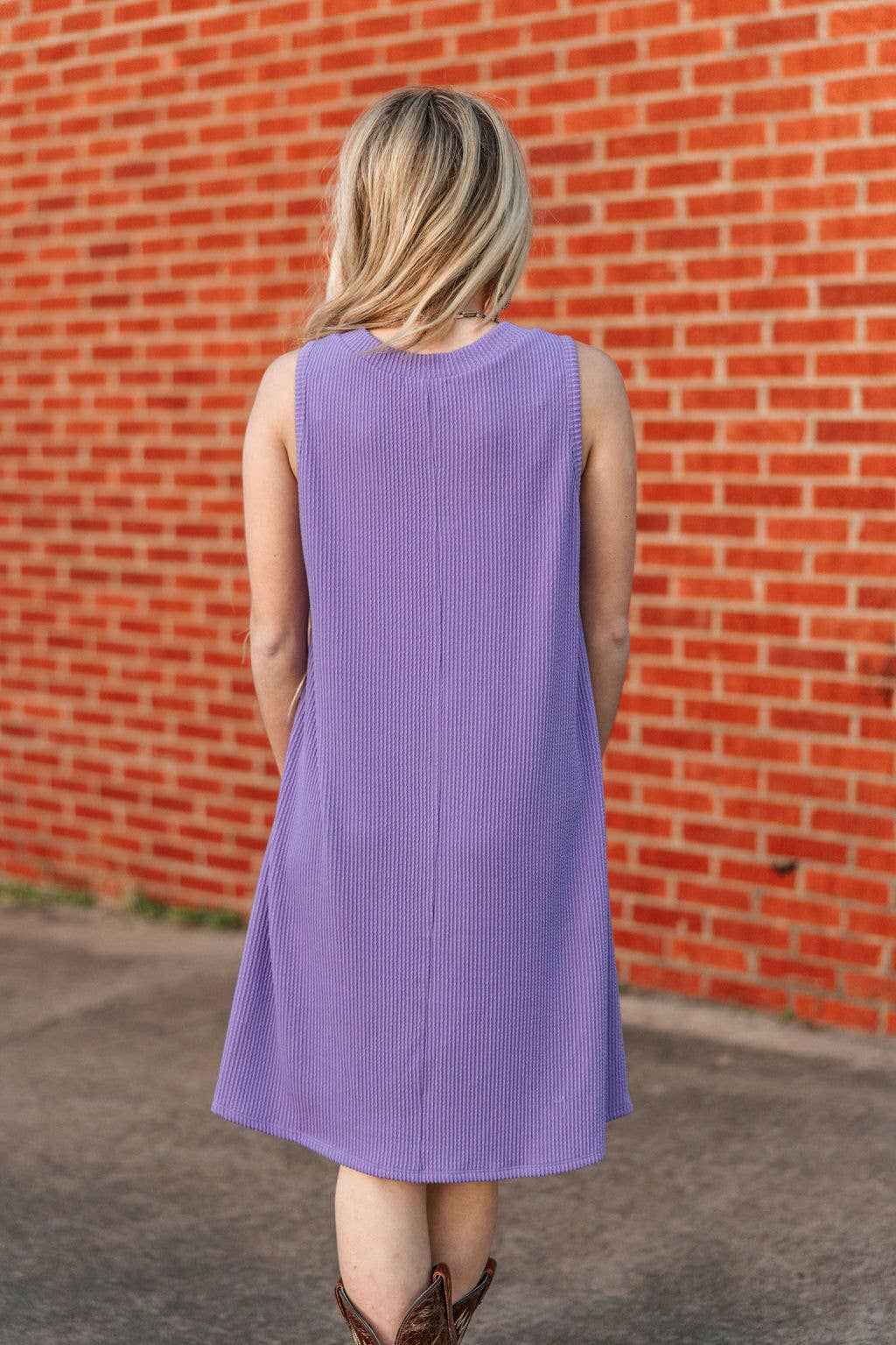 Ribbed Dress - Violet