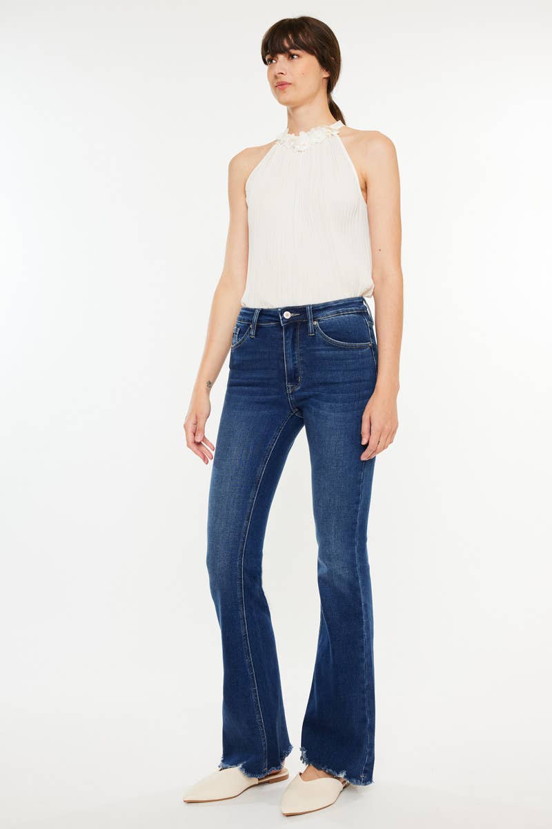 Mid Rise Bootcut Raw Hem