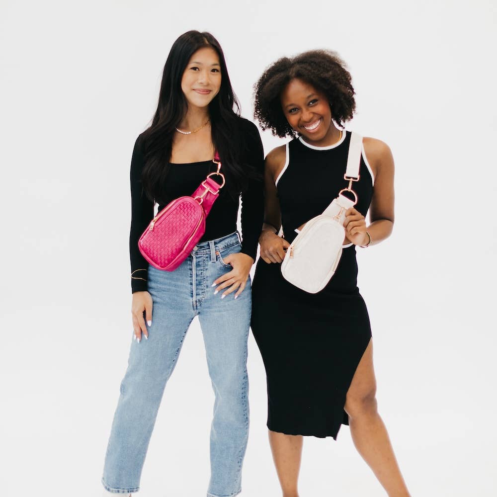 Pretty Simple - Waverly Woven Sling Bag (Free Strap Extender!) - Black