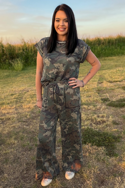 Camo Ribbed Pants