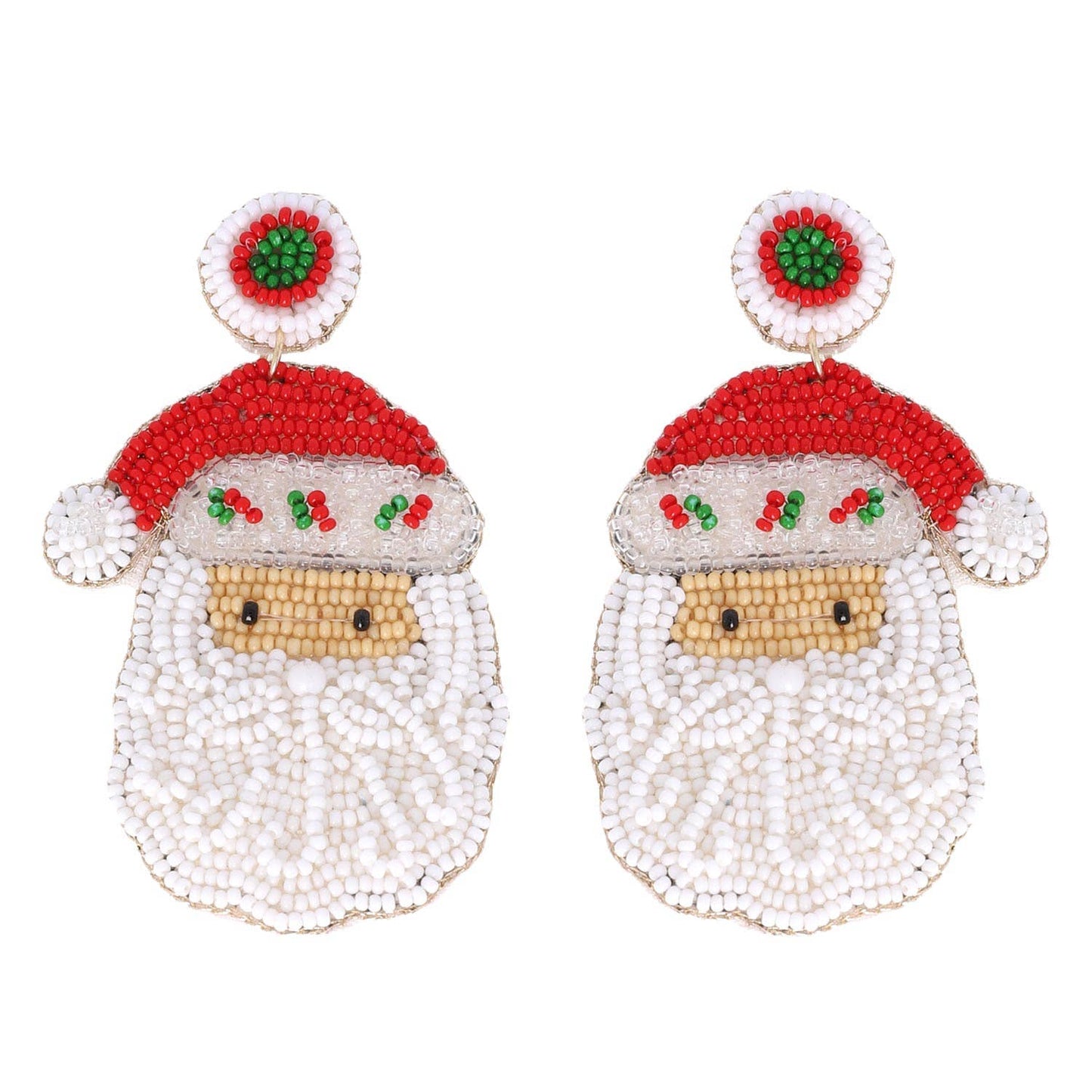 Santa Claus Beaded Earrings