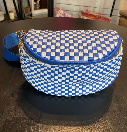 Royal Blue Checker Purse