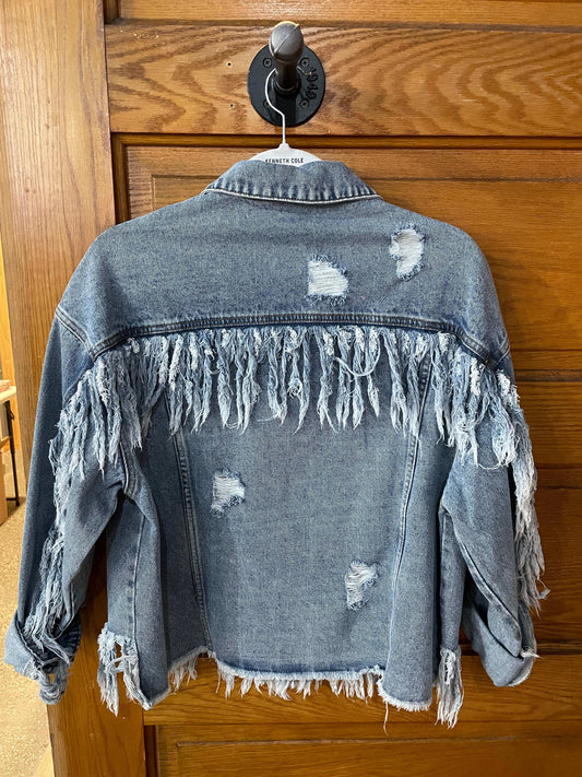 Denim Jacket with Fringe