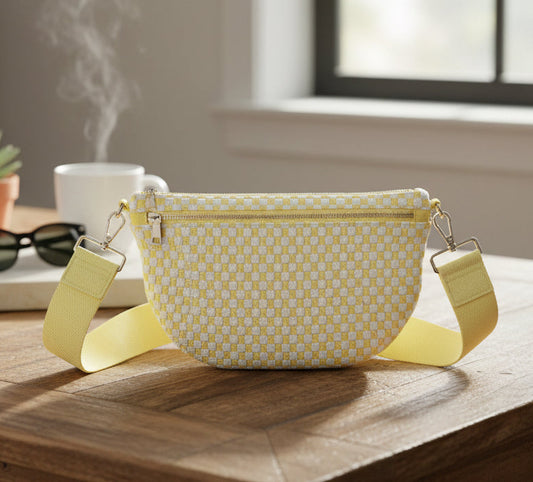 Yellow Checker Crossbody