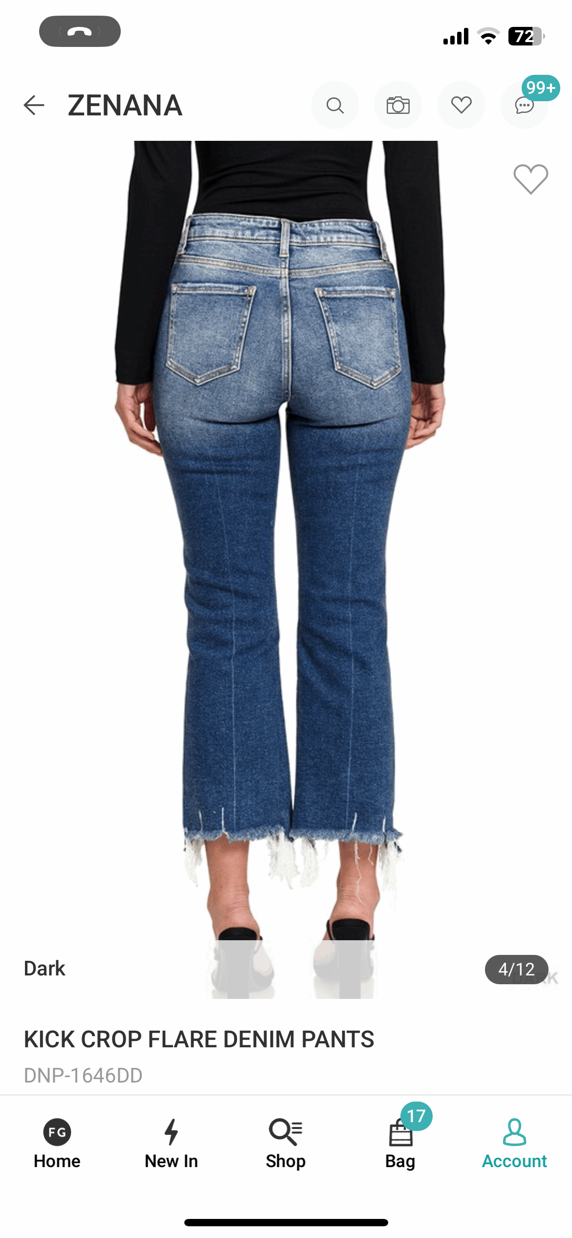 Mid Rise Flare Raw Hem