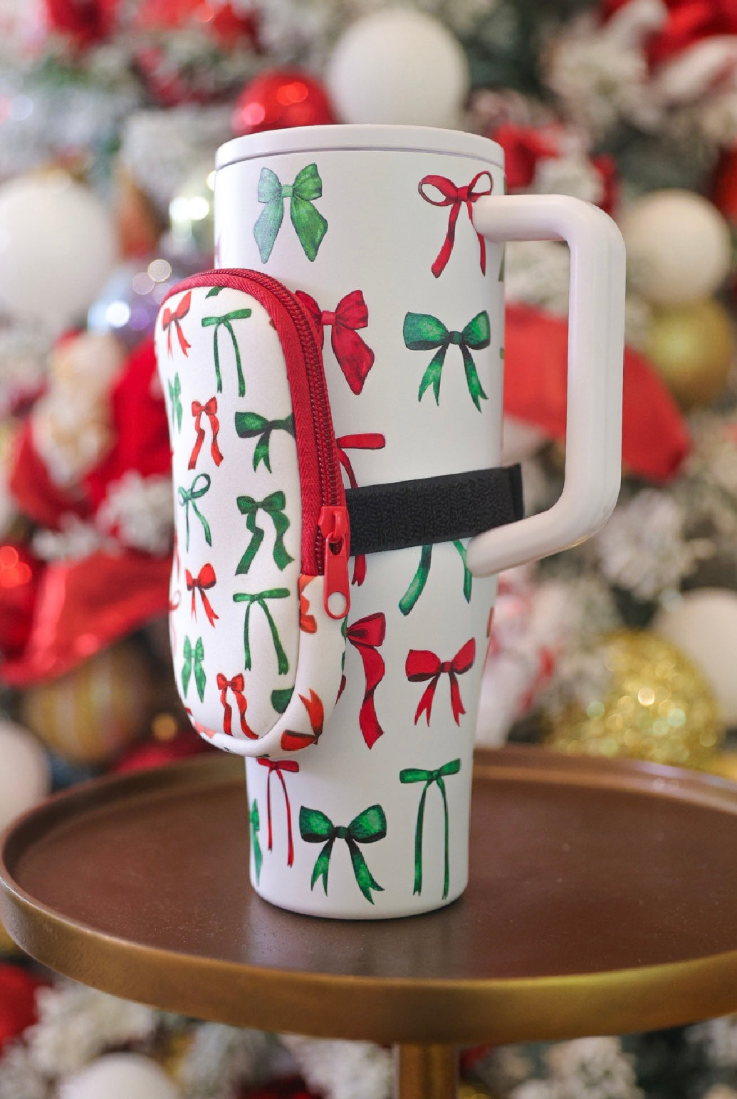 Tumbler Pouch -Bows Xmas Edition