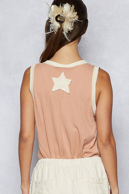 Star Patch Tank Peach