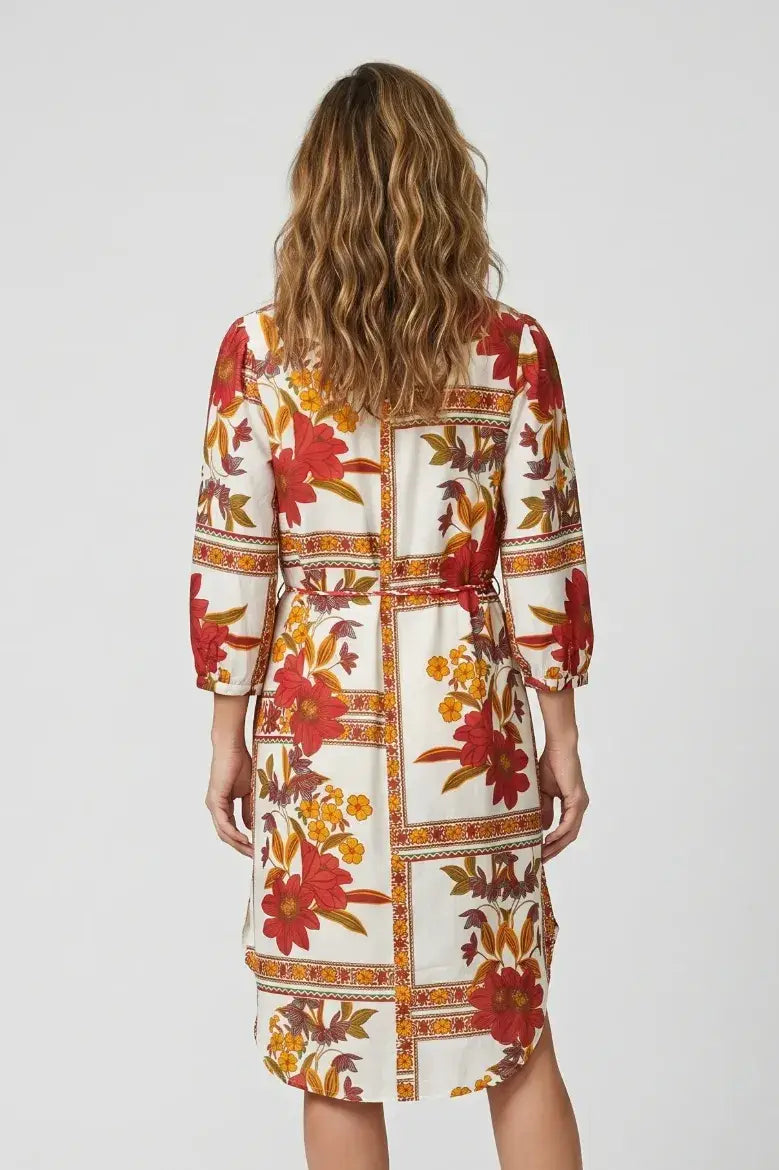 Floral Midi Shirt Dress