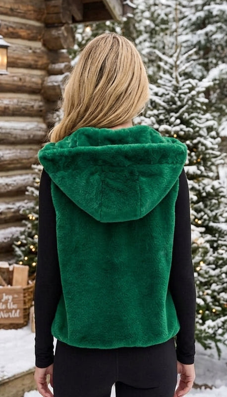 Green Faux Fur Vest