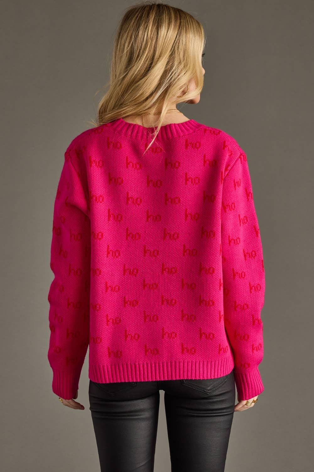 Bright Pink Ho Ho Ho Sweater