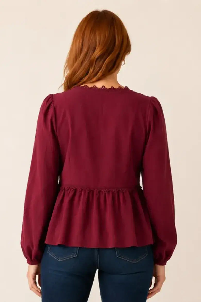 Burgundy Crochet Top