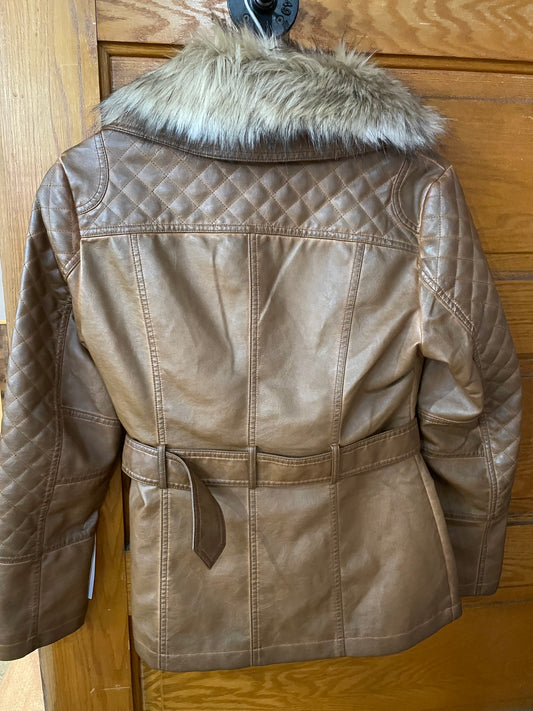 Brown Jacket with Faux Fur Collar