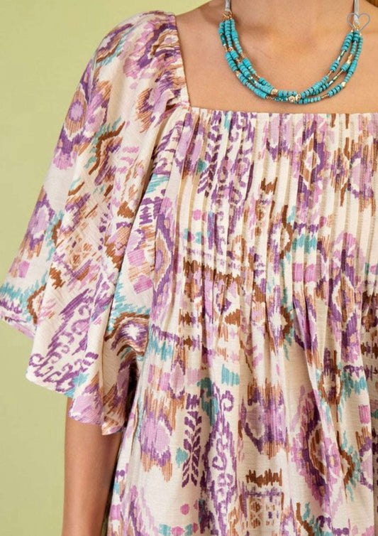 Multicolored patterned dress