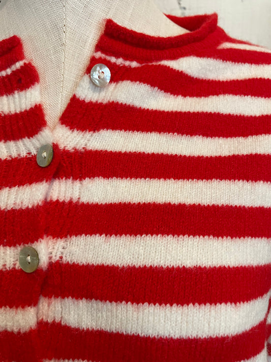 Red Striped Cardigan
