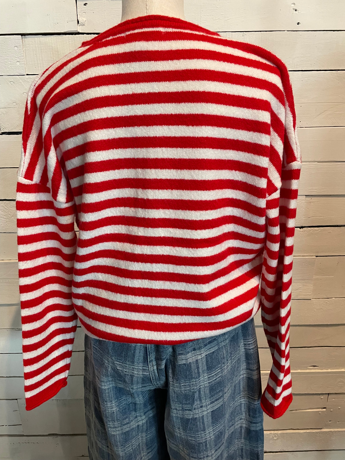 Red Striped Cardigan